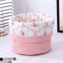 1 Cesto Organizador Fofo de Veludo Cotelê com Laço ou Coração em 3D, Cesto Organizador de Mesa, Cesto Impermeável para Cosméticos, Pode Ser Usado para Armazenar e Organizar Pincéis e Produtos de Cuidados com a Pele, Decoração de Mesa, Organizador de Cosméticos, Cesto de Piquenique Portátil, Presente de Dia dos Namorados, Organizador de Banheiro, Organizador de Produtos de Cuidados com a Pele - Multicolorido - Ver 9
