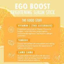 ColourPop Brightening Vitamin C Serum Stick - Radiance-Boosting Face Serum Stick For Glowy Summer Makeup Prep - Enriched With Turmeric To Help Approve The Appearance Of Redness - Ego Boost (025 Oz)