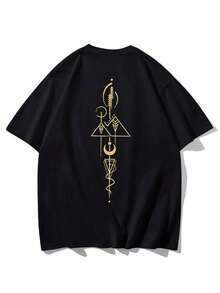 Camiseta Masculina Mística e Esotérica 100% Algodão Plus Size Premium T-shirt Oversized Camisa Casual Streetwear Oversize - Preto - Visão 3