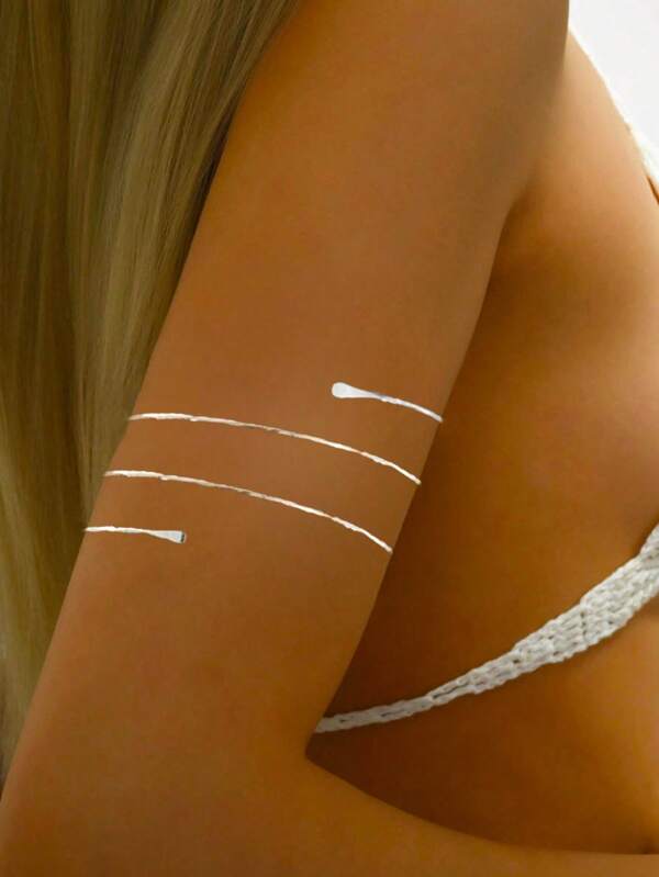 1 pieza brazalete minimalista de alambre metálico, accesorio de moda para vacaciones para mujeres