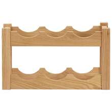 Portabottiglie Larryhot per 6 bottiglie, 37x21x21 cm, in legno di quercia, bello e pratico, ideale per riporre e decorare la casa - Castano - Visualizzare 2