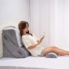 Wedge Pillow For Sleeping, 4 Pcs Adjustable Orthopedic Bed Wedge Set, Support Leg Neck Shoulder, Post Surgery Pillow For Back Pain, Acid Reflux, Snoring Relief, Sitting Up In Bed, Dark Grey - Dark Grey - View 9