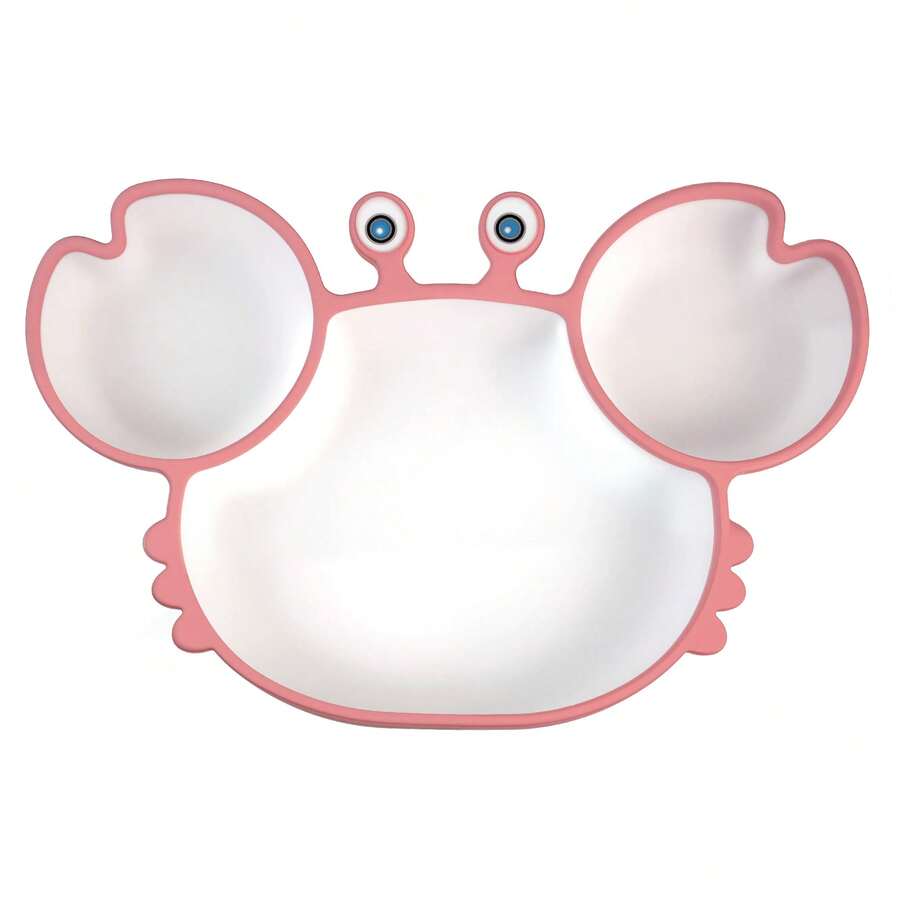 Ai Bei Parent Co. Divided Unbreakable Silicone Baby And Toddler Plates - Non-Slip - Dishwasher And Microwave Safe - Silicone - 粉色 - 查看 1