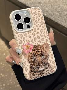 1pc Minimalist Leopard Print Cute Leopard Pattern Litchi Texture Anti-Fall Anti-Slip Soft Phone Case Protective Cover Compatible With Apple And Phones Waterproof Shockproof Scratch Resistant - Multicolor - View 6