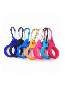1 pieza Gancho y bucle de aluminio resistente con hebilla de goma, utilizado para asegurar botellas de agua - Perfecto para acampar y hacer senderismo, con 11 colores para elegir, el mejor regalo para entusiastas de los viajes, equipo de montañismo para colgar botellas de agua, hebilla de silicona para botellas de agua mineral, hebilla de silicona para botellas de agua de escalada (se enviarán aleatoriamente los colores de los ganchos)
