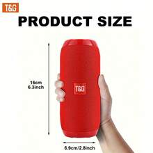 T&G Głośnik bezprzewodowy, przenośny głośnik bezprzewodowy do użytku zewnętrznego, kompatybilny z gniazdem USB – ciesz się czystym i mocnym dźwiękiem w dowolnym miejscu i czasie. Obsługuje kartę pamięci lub dysk USB, obsługuje tryb głośnomówiący/radio FM/odtwarzanie z USB, można podłączyć do telefonów/tabletów/telewizorów. Bezprzewodowy głośnik przenośny, elektronika użytkowa, prezent urodzinowy, model TG117, dostępne w wielu kolorach, bateria 1200 mAh.
