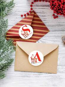 Autocollants de lettre personnalisés du Père Noël, étiquettes de cadeaux de Noël, autocollants pour sacs d'emballage de collations, texte personnalisable, autocollants de 4 cm, convient pour l'emballage de cadeaux de fête et la décoration de fête - Multicolore - Voir 7