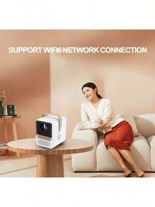 LIPETY Smart-Projektor 4K Android-System, Mini-Projektor mit WLAN und Bluetooth, 4K-Außenprojektor, max. 300 Zoll, digitaler ±45°-4D-Keystone-Zoom, kompatibel mit Telefon, TV-Stick, Spiel, USB - Weiss - Übersicht 8