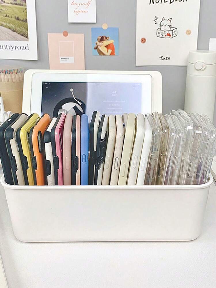 5个装-日式桌面抽屉式收纳盒 分类杂物 梳妆台收纳 隔层塑料磨砂 厨房收纳 手机壳收纳盒 分离魔术工具 衣柜收纳抽屉 桌面长条整理篮 窄长型收纳盒 - 白色 - 查看 8