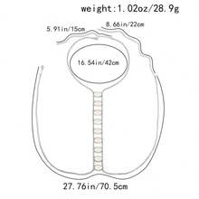 1 pieza Cadena corporal personalizada con flecha/rhinestone/perla, cadena corporal con flecos de moda sexy para la playa, cadena minimalista con flecha, cadena para el pecho para mujeres, accesorios de ropa urbana, accesorios para jeans - C - Ver 7