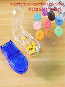 1pc PVC Pill Crusher And Divider Combo, Portable Pill Box Cutter, Easy Grip, For Elderly Daily Medication Organizer - Multicolor - View 18