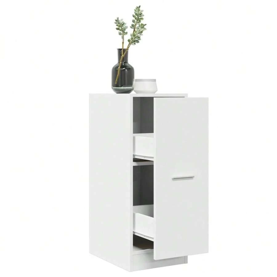 Mobiletto da farmacia bianco Larryhot 30x41x77,5 cm in legno ingegnerizzato, bello e pratico, ideale per riporre e decorare la casa - Bianco - Visualizzare 1