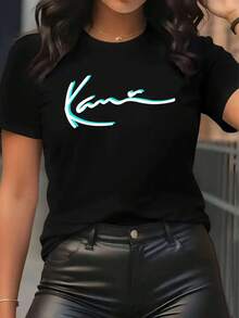 Cartoon Art Print Pattern - Elegant And Fashionable - Women's Round Neck Pullover T-Shirt Casual Sports Short Sleeves Size S-XXL