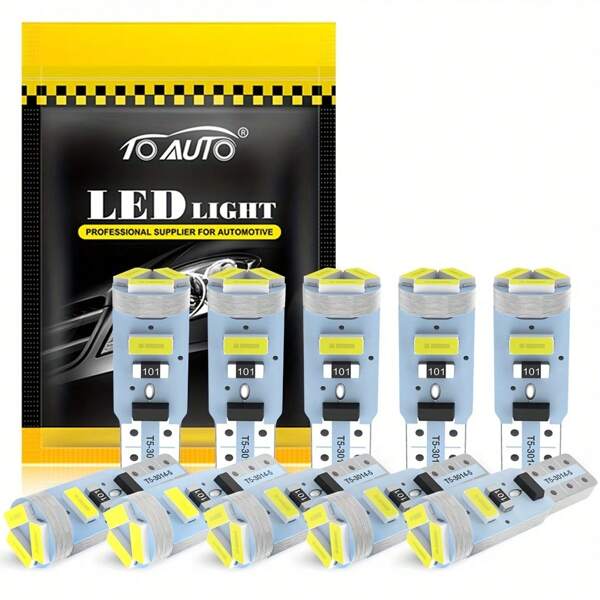 TOAUTO TOAUTO 10pcs T5 Led Bulb W3W W1.2W Led Auto LED Lamp Led Canbus For Air Conditioner Button Light Instrument LED Lights Dashboard