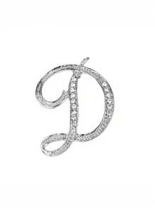 1 件 A-Z 字母水钻胸针 - 欧式风格，合金材质，镶嵌闪亮宝石，时尚别针，适合西装、衬衫、夹克、连衣裙、西装外套和毛衣，适合日常通勤、商务会议、约会和活动办公室配饰珠宝圣诞节万圣节衣服别针有趣可爱的教师礼物 - 銀色 - 查看 31