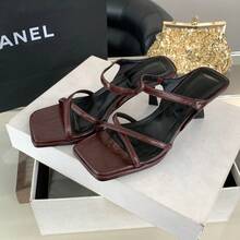 Women Heeled Sandals - 酒紅色 - 查看 2