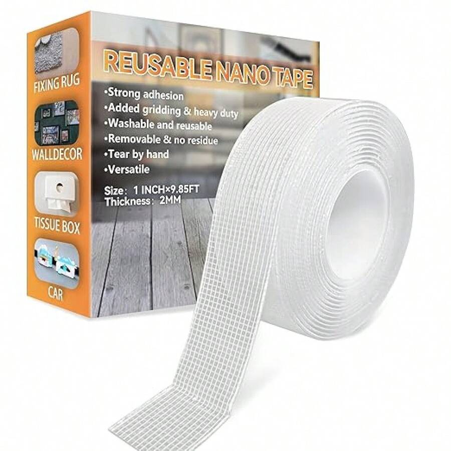 Nano Double Sided Adhesive Tape Heavy Duty, Strong Mounting Tape, Clear Double Sided Stick Tape For Walls, Poster, Wall Hanging, Craft Mounting 1 Inch X 9.85FT - 1 Inch X 9.85FT_ - View 1