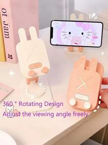 SHElN 1pc Phone Holder, 360 ° Rotation, Lazy Stand, Adjustable To The Appropriate Curvature To Support The Phone, Suitable For Bedside And Desktop Use. Suitable For Mobile Phones Weighing Less Than Or Equal To 200g