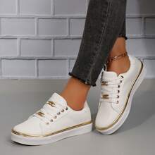Shoes For Women Comfortable Round Toe Flat Sole Anti Slip Daily Walking - White - View 3