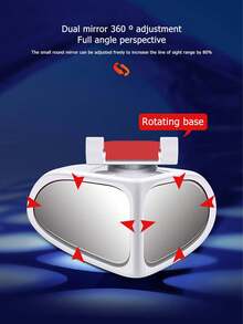 360 度盲点镜、超白玻璃广角后视镜、汽车倒车辅助镜 - 彩色 - 查看 2