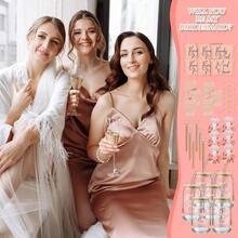 36 Pcs Bridesmaid Proposal Gifts Ill You Be Y Bridesmaid Set Of 6 Include 6 Oz Bridesmaids Aid Glass Cup Cosmetic Bags Cards Scrunchies Hair Knotted Bralets Pens For Edding(Rose Gold) - 藍色 - 查看 6