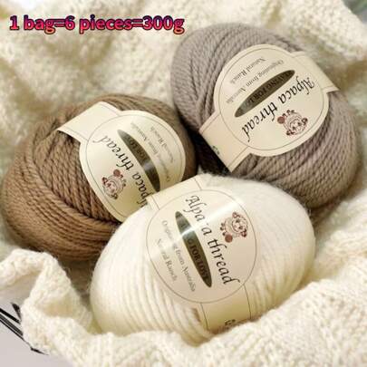 100% Puro filato lavorato a maglia, filato di alpaca, filato di alta qualità in più colori, materiale per lavori a mano per realizzare cappotti alla moda, scialli, maglioni, cappelli caldi e accessori per uomo e donna. 1 Borsa = 6 Palline = 300g