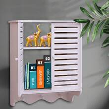 Armadio da parete per bagno bianco a 2 ripiani, per riporre cosmetici sotto la doccia, decorazione per il bagno, organizer per trucchi estivi per doccia, WC o ristrutturazione.