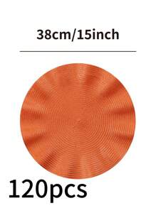 1/4/6/12pcs Bohemian Style Woven Round Placemats, 15 Inch, Solid Color, Kitchen Dining Table Decor Coasters, Non-Slip Pads For Holiday Party, Birthday, Wedding, Dinner, Home Decor, Dorm (Multiple Color Options)