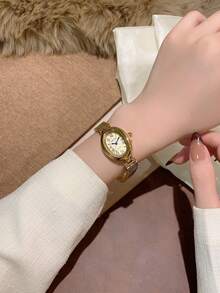 SUNLIFEX NEW Women's Minimalist Oval Bracelet Style Gold /Silver Roman Numerals Elegant Business Quartz Wrist Watch, Versatile For Daily Watches Party Daily Wear Gift For Women Valentine's Day Gift - one-size - View 14