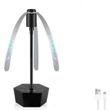 2 包桌面驱蝇风扇，便携式电池供电驱蝇风扇，室内外驱蝇风扇，带全息叶片的桌面驱蝇风扇，适用于野餐、派对、餐厅、厨房和烧烤，两种款式可供选择：可充电和电池供电（黑色） - 黑色 - 查看 18