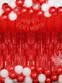 1/2 Piece Shiny Red Foil Curtain Backdrop, Merry Christmas Home Decor, Room Decor, Wall Background Decor, Party Gift, Baby Shower, Birthday Party Decor, 2026 Graduation Decor, Birthday Decor, Wedding Decor, Valentine's Day Decor, Birthday Party Photography Props, Valentine's Day Party Supplies, Mother's Day Party Decor - Bright Red - View 7