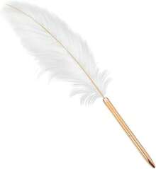 White Feather Pen, Feather Ballpoint Pen Black Inks Pen Wedding Signing Pen Refillable Ballpoint Pen For School Writing, Signatures Pens And Refills Ballpoint Pens