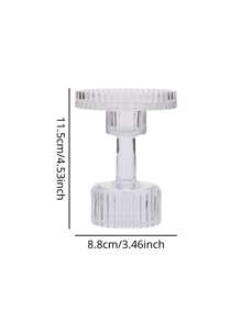 1Pc/1Set Glass Candle Holders, Hexagonal Candle Holders, Natural Crystal Design Candlestick Holders, Suitable For Home Tabletop Decoration, Candle Centerpieces, Wedding Decorations, Romantic Valentine's Day Dinner Candle Bases, Birthday Parties, Festivals,Outdoor Courtyard Decoration, Office Desktop Decoration, Aromatherapy Candle Cups, Candlelight Dinner, Room Atmosphere, Suitable For Weddings