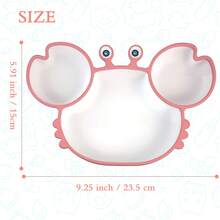 Ai Bei Parent Co. Divided Unbreakable Silicone Baby And Toddler Plates - Non-Slip - Dishwasher And Microwave Safe - Silicone - 粉色 - 查看 3