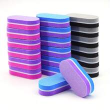 1/10/20/40/80件迷你海绵美甲锉100/180彩色指甲抛光双面打磨抛光角质层去除器修脚美甲锉工具 - 彩色 - 查看 5