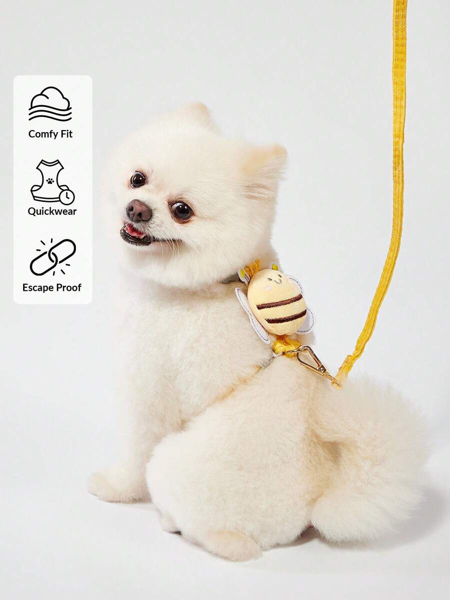 PETSIN Dog Leash For Small Breeds Teddy Bichon Chest/Back Type Dog Harness Leash Vest Style Pet Supplies - Yellow - View 1
