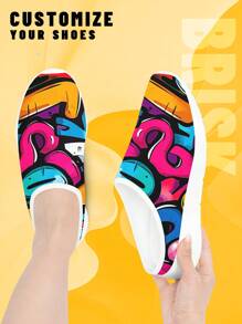 Women's Custom Slip-On Sneakers, Breathable, Lightweight, Walking Shoes, Your Design, Comfortable, Easy-On, Personalized Footwear, For Men & Women