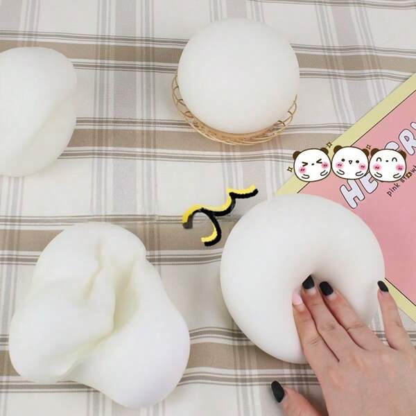 1 pieza Juguete antiestrés suave y apretable con forma de bollo, juguete antiestrés de rebote lento, color aleatorio