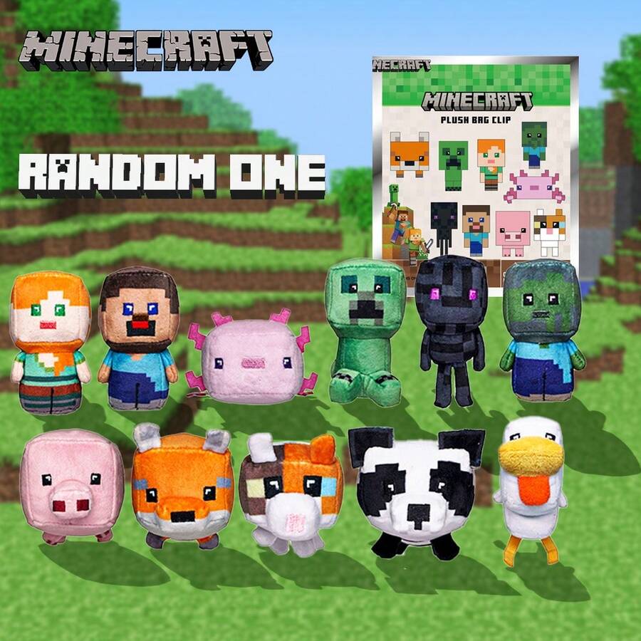 Microsoft 1 件  官方授权  经典毛绒包夹 3D 游戏角色系列神秘散装包夹钥匙扣随机一个 Alex Steve 和 Zonbie 适合家人和朋友周年生日圣诞礼物 - bag clip 1pc - 查看 1