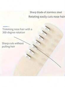 Men's Small Rotatable Single-Sided Nose Hair Trimming Scissors For Shaving Nose Hair, Facial Hair, And Beard. Multi Functional Cleaning Knife For Easy Portability - 白色 - 查看 3