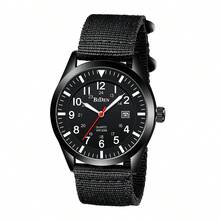 BIDEN 1块男士运动手表，12/24小时制易读阿拉伯数字表盘，男士模拟石英表，时尚休闲夜光防水手表，尼龙表带，适合日常佩戴/跑步 - 均碼 - 查看 15