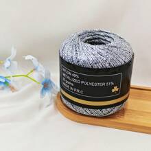 1 件 1.5 毫米闪亮金/银空心纱，纯丝纱，适用于 DIY 钩针编织、手工工艺品、包包、玩偶、帽子 - 彩色 - 查看 4