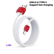 1 pièce Chargeur de voiture 2-en-1/8-en-1 avec strass, câble de charge 3-en-1 avec strass, charge rapide, Type C, USB, adaptateur de voiture, compatible avec Apple, téléphone, caméra de tableau de bord, iPad, GPS, cadeau pour les vacances/anniversaire
