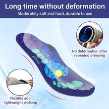 Magnetic Insoles For Slimming, Magnetic Shoe Inserts Breathable Acupuncture Point Massage Insoles For Men Women Arch Support Inserts Foot Massage Acupressure Shoe Insole For Relieve Fatigue Foot Pain - Blue - View 6