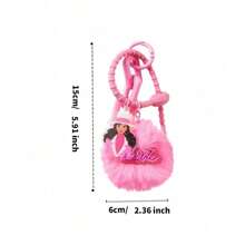 Barbie Sunshine Series Plush Pendant, Fluffy And Soft, Stuffed Doll Accessory, Cute Cartoon Keychain Bag Charm, Fashionable Collectible Ornament Gift - Pink - View 9