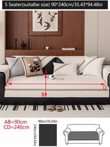 1 件四季沙发垫套,现代简约防滑沙发座椅保护套,防尘可洗,柔软防褪色,米色花卉图案,宠物友好,适合卧室、办公室、客厅的 L 型和 1/2/3/4 座沙发 - 米色 - 查看 20