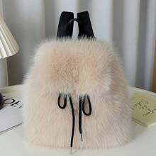 1 件女士背包，毛绒元素小背包，轻便休闲背包 - 彩色 - 查看 16