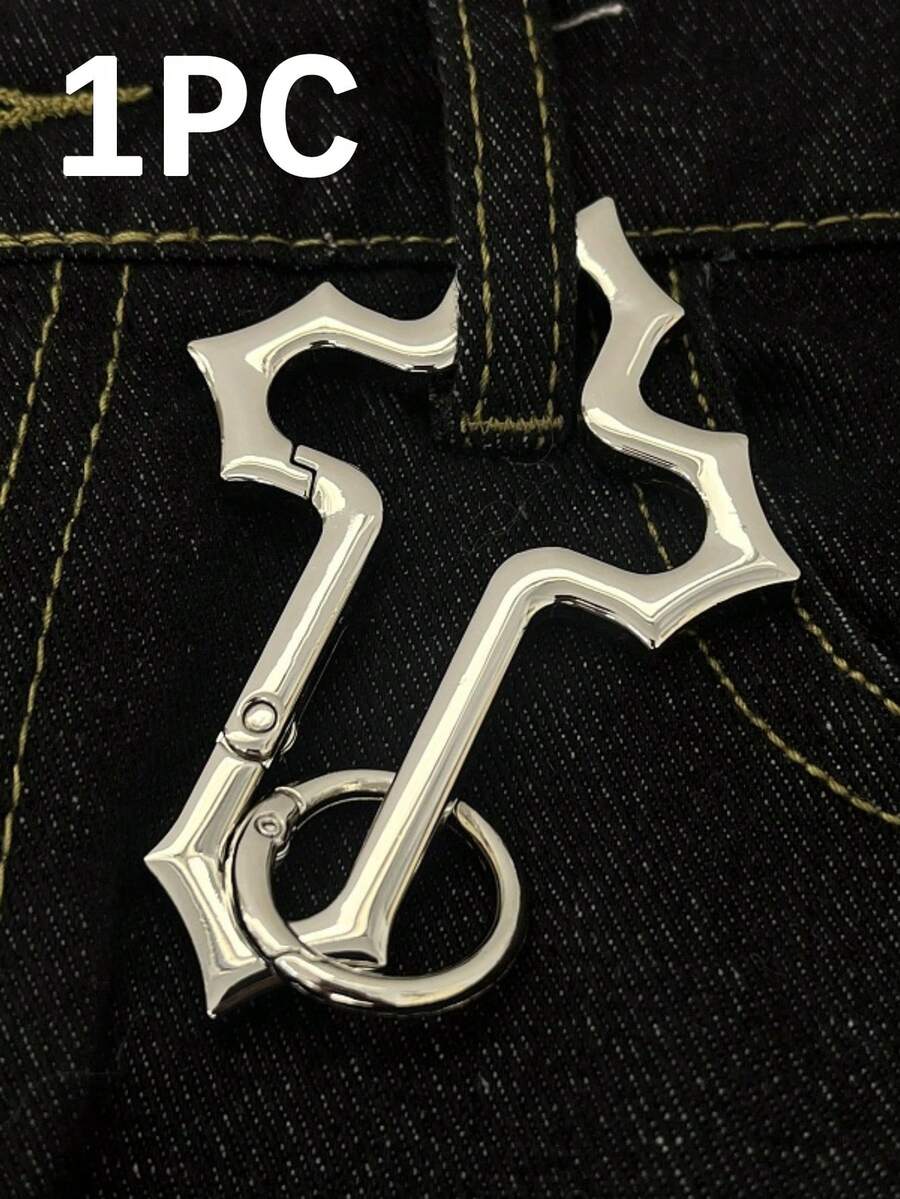 Colgante de llavero con cruz de Jesús de acero inoxidable - Amuleto para coche/bolso lleno de fe, regalo cristiano elegante, adecuado para la escuela, la iglesia y el uso diario, llavero duradero con símbolo religioso, accesorio unisex portátil que se puede colgar en la mochila, la billetera, el bolsillo y el espejo retrovisor del coche