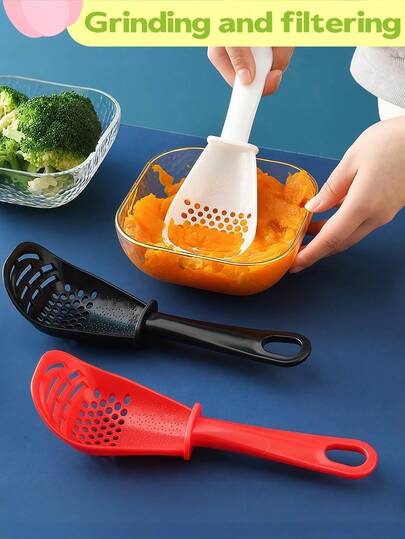 Bộ dụng cụ nhà bếp đa năng 7 trong 1 (1/2/3 món) - Máy ép tỏi, dụng cụ tách lòng trắng và đánh trứng, dụng cụ nghiền khoai tây có rây và thìa | Dụng cụ nấu nướng tiết kiệm không gian cho việc làm bánh, chuẩn bị salad (có thể rửa bằng máy rửa chén) | Đồ dùng nhà bếp thiết thực cho Ngày của Mẹ, Ngày của Cha