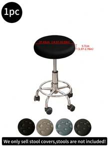 1pc/2pcs/4pcs/6pcs/30pcs Khaki Waterproof Milk Silk Coated Round Stool Covers, Modern Style, All-Season Dustproof Removable Elastic High-End Bar Stool Slipcovers, Suitable For Home, Bar Etc., Black, Light Grey, Meteor Grey